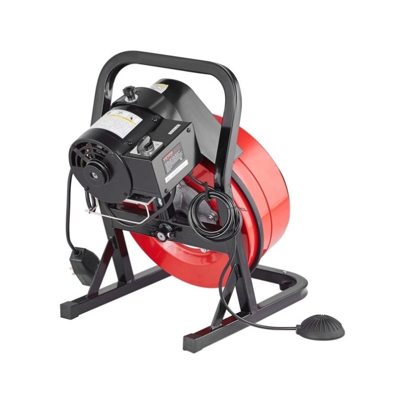 VEVOR Drain Cleaner Machine 50FT x 1/2Inch Manual Feed Snake Auger with 4 Cutter V952-SDJJKLSGDSTJA6DFTV3