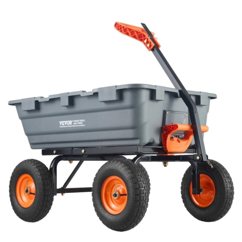 VEVOR Dump Cart, Poly Garden Dump Cart with Easy to Assemble Steel Frame, Dump Wagon with 2-in-1 V952-SLZXTC1200B0XEEV4V0
