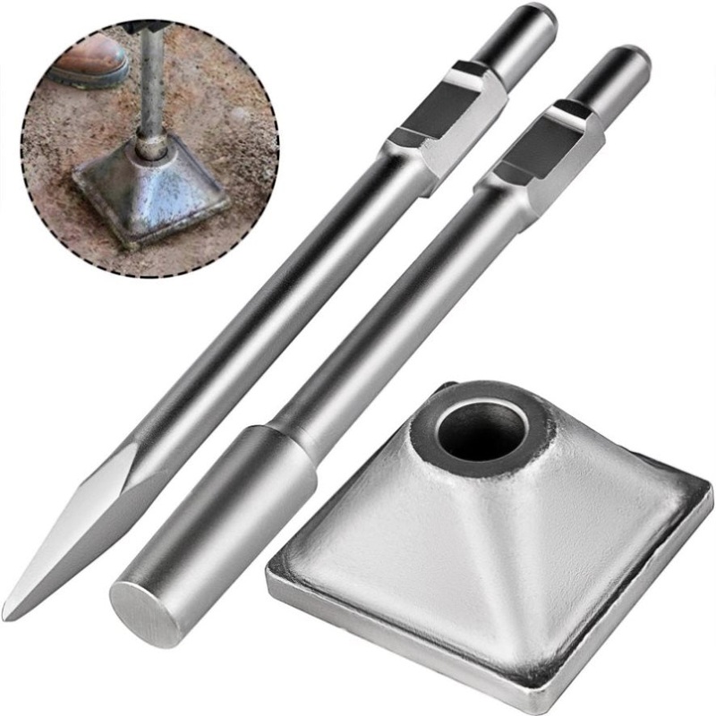VEVOR Jack Hammer 1-1/8 Tamper Shank, Dirt Tamper 6×6 Compactor Plate with Electric Chisel Dirt V952-QJDCYSJHB150X1501V0