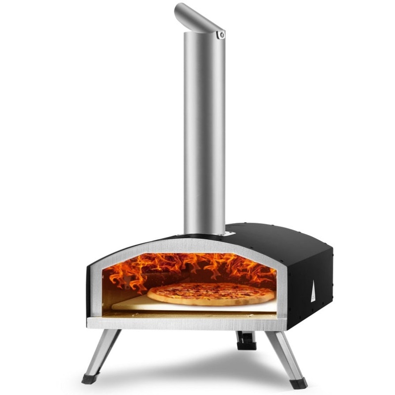 VEVOR Outdoor Pizza Oven, 12-inch, Wood Pellet and Charcoal Fired Pizza Maker, Portable Outside V952-BXSPSLYCKLHSBC8PEV0