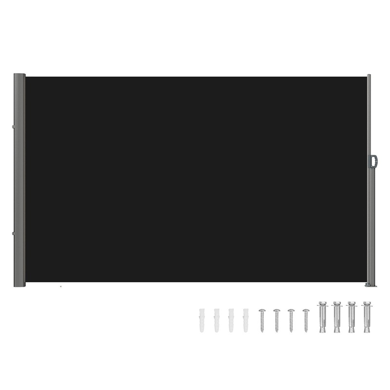 VEVOR Side Awning, 160X300cm Aluminum Outdoor Privacy Screen, 280g Polyester Water-proof V952-ZYPF160X300CMBK01V0