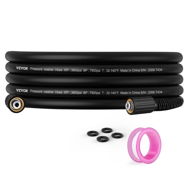 VEVOR Washer Hose, 25 FT, 1/4 Kink Free M22-14mm Brass Thread Replacement For Most Brand V952-GYQXRG25YC11IZ58EV0