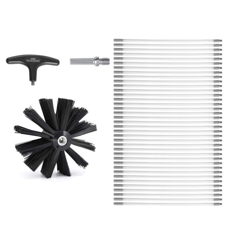 VEVOR 15.24M Dryer Vent Cleaner Kit, 37 Pieces Duct Cleaning Reinforced Nylon Dryer Vent V952-GDQJS50YC2PC72NYBV0