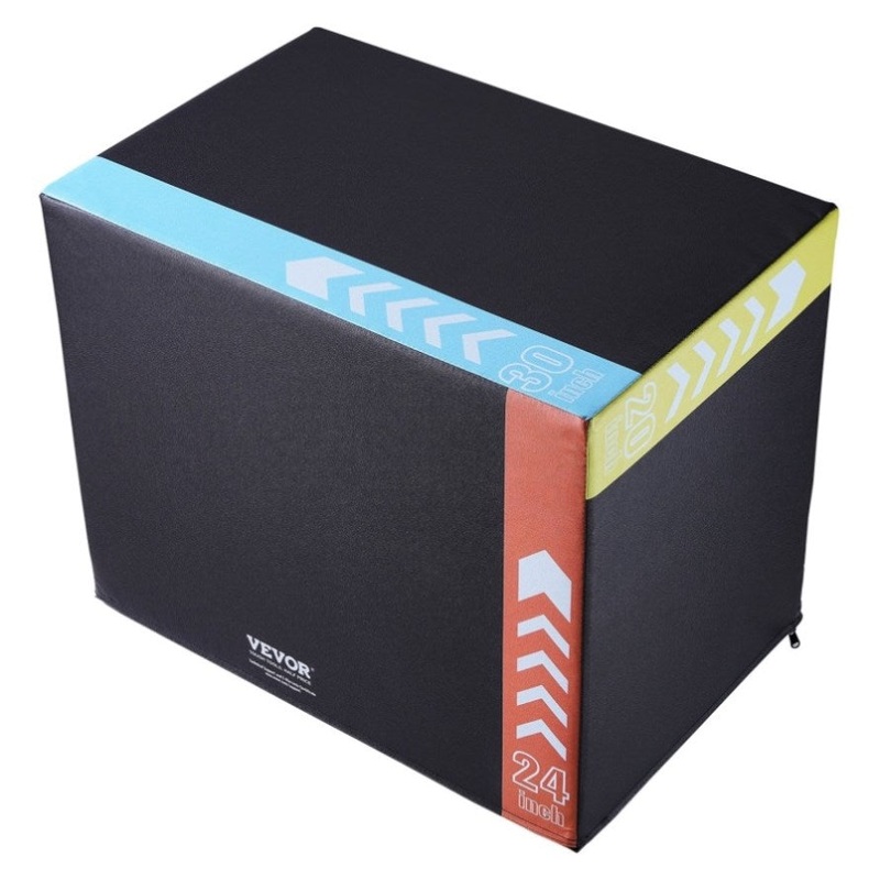 VEVOR 3 in 1 Plyometric Jump Box, 30/24/20 Inch Foam Plyo Box, Platform & Jumping Agility Box, V952-SHYTX302420YSODG2V0