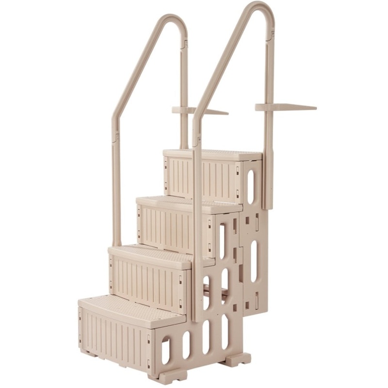 VEVOR 4-Step Taupe Robust Pool Ladder of 2 Handrails for 1219.2-1371.6 mm Pools V952-DXYCTLTSFSSL7S7BSV0