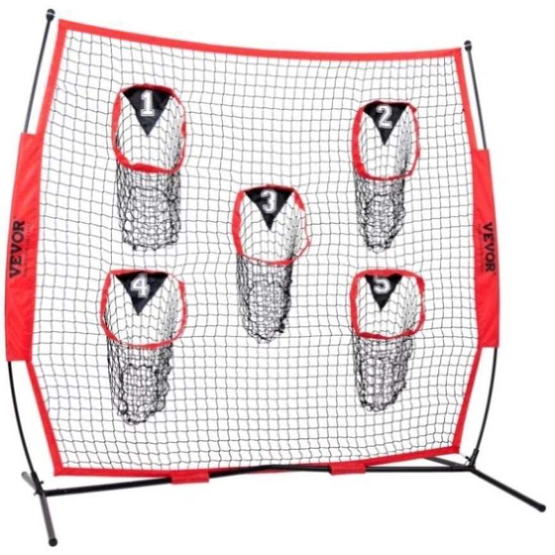 VEVOR 8 x 8 ft Football Trainer Throwing Net, Training Throwing Target Practice Net with 5 Target V952-GLQW88YC0000RHWMZV0