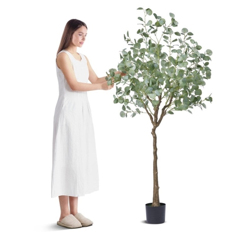 VEVOR Artificial Eucalyptus Tree, 15.2cm Tall Faux Plant, Secure PE Material & Anti-Tip Tilt V952-RZS6FTAS00006C43AV0