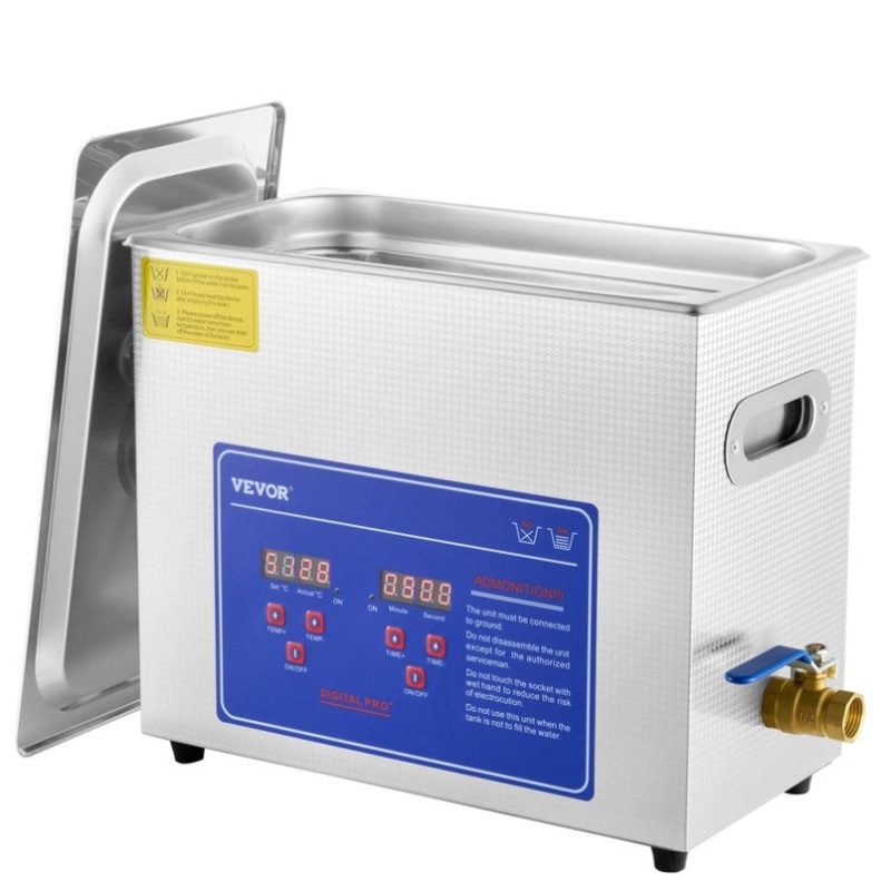 Vevor Brand New 6 Liter Stainless Steel Digital Ultrasonic Cleaner w/ Bracket & Drainage System V952-JPS-30ACSBQXJ0001V3