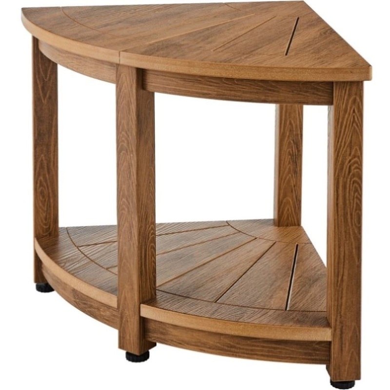 VEVOR Corner Shower Bench, 18.5 Height 17.75 Radius, Faux Wood Grain Polystyrene,159KGS with V952-CWDSL1775INCVD6RIV0
