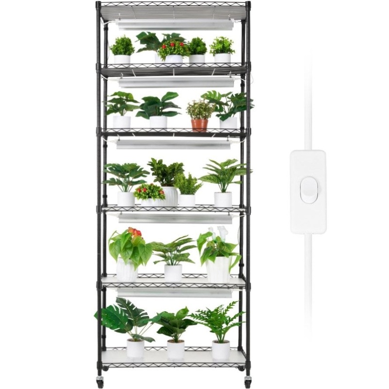 VEVOR DIY Plant Stand with Grow Lights 6 Tiers 192W 70.9 Tall Plant Grow Shelf V952-GNZWJ180CM75LE0LQV3