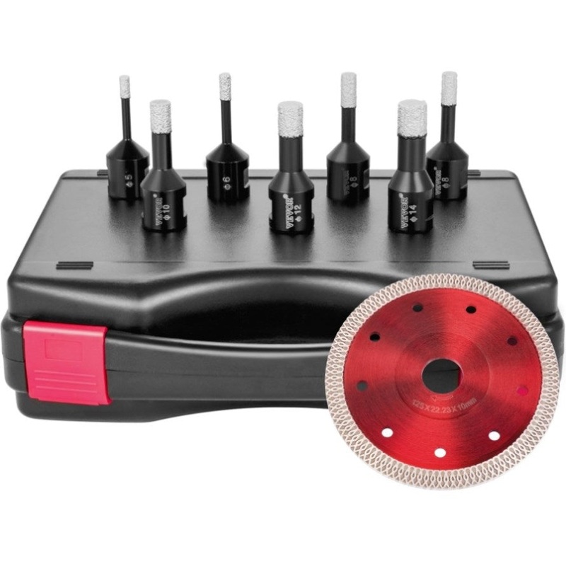VEVOR Drill Bits 7PCS Hole Saw 6/6/8/8/10/12/14mm Tile Hole Saw Kit Vacuum Brazed V952-JTQHJGSKZTJ76YD1YV0