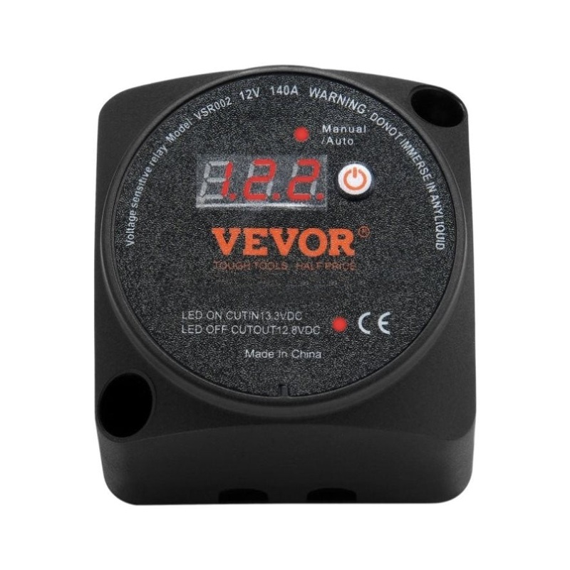 VEVOR Dual Battery Isolator Kit, 140Amp, Manual and Auto Modes VSR Voltage Sensitive Relay with LCD V952-FDCDJDQTJ1000SUV7V9