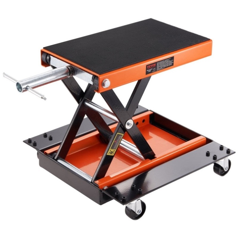 VEVOR Motorcycle Lift ATV Scissor Jack Dolly 1100 lbs Wide Deck & Hand Crank V952-MTCSJJCSB1100F505V0