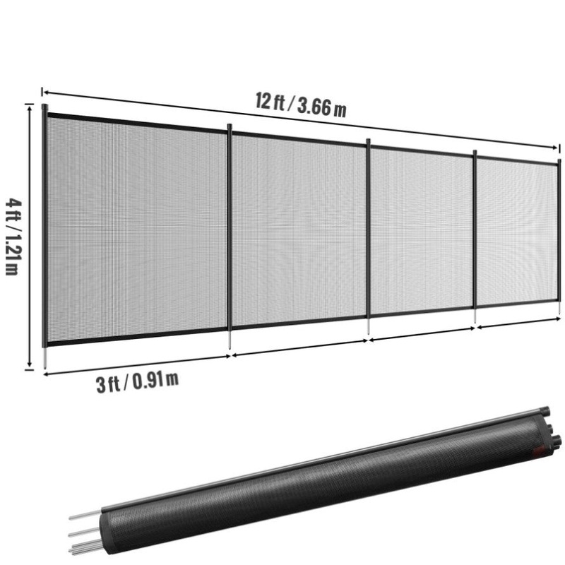 VEVOR Pool Fence, 4 x 12 FT Pool Fences for Inground Pools, Removable Child Safety Pool Fencing, V952-DXYCWL412FTH374E1V0