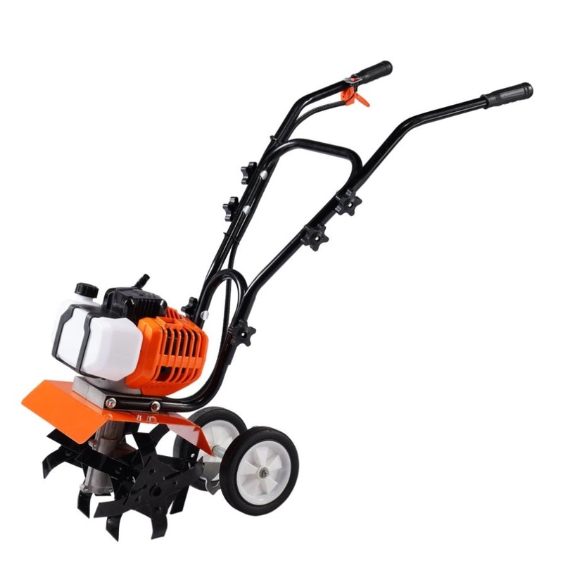 VEVOR Tiller Cultivator Gas Powered, 43CC 2-Stroke Garden Cultivator, Tiller with 4 Steel Adjustable V952-RYGYJ43CCECC62UOPV0