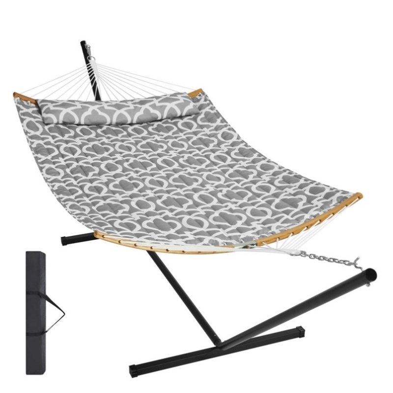 VEVOR Two Person Hammock with Stand Included, Double Hammock with Curved Spreader Bar and Detachable V952-HFDCHBSXHWTXFST1WV0