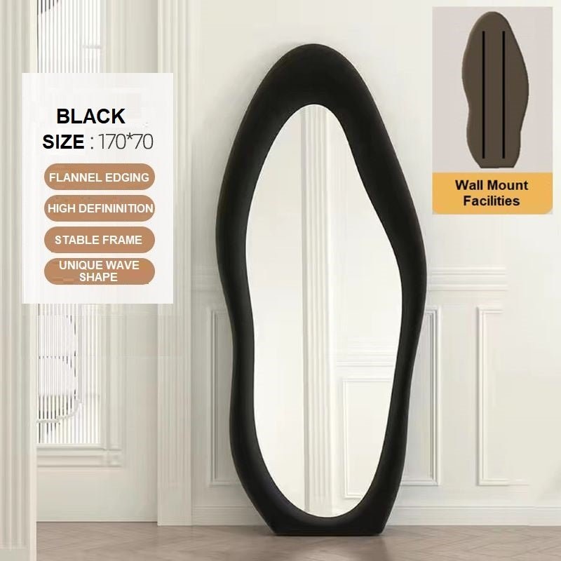 1.7m Standing Maiden Mirror Full Length Aesthetic Full Size Floor Mirror Bedroom Creative Modern V255-FBMI-CL-BLACK_170