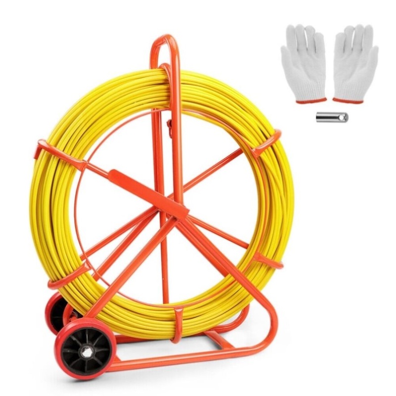 150M8MM Fish Tape Puller Fiberglass Wire Cable Running Duct Rodder Heavy Duty V465-86321