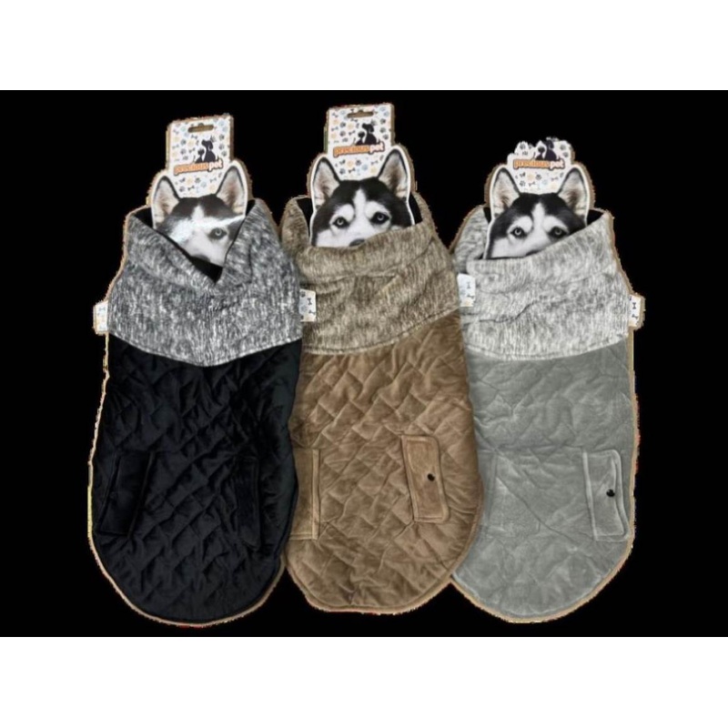 60cm Quilted Dog Jacket Coat Warm Winter Pet Clothes Vest Padded Windbreaker V563-PE093402-ASST