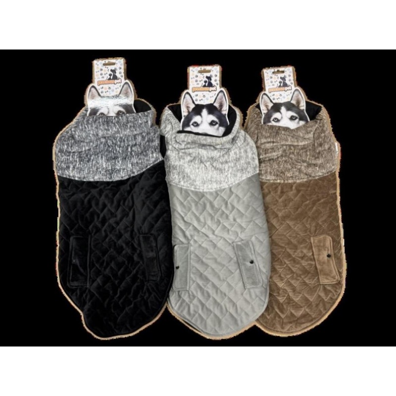 70cm Quilted Dog Jacket Coat Warm Winter Pet Clothes Vest Padded Windbreaker V563-PE093419-ASST