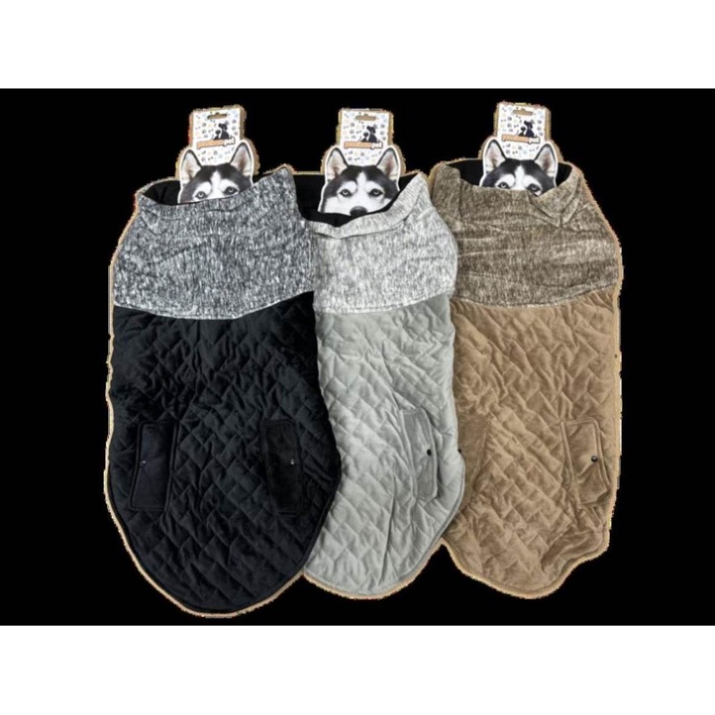 80cm Quilted Dog Jacket Coat Warm Winter Pet Clothes Vest Padded Windbreaker V563-PE093426-ASST