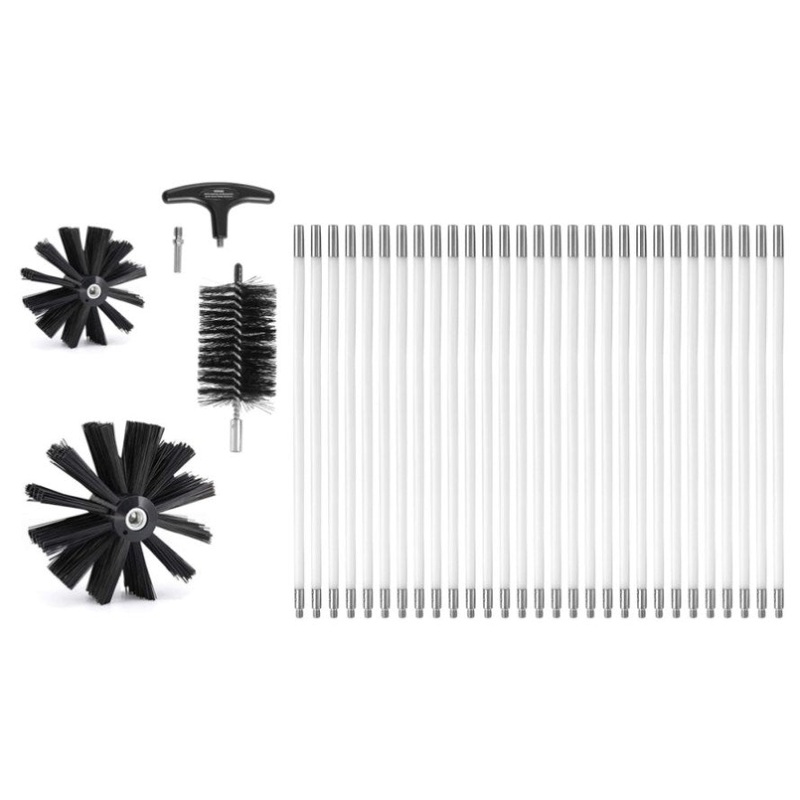 VEVOR 29 Pieces 12.2M Dryer Vent Cleaner Kit, Include 3 Different Sizes Flexible Lint Trap Brush, V952-GDQJSSTK40YC672IRV0