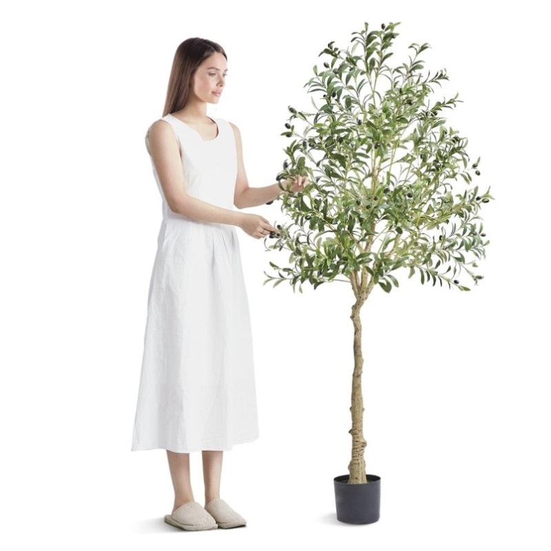 VEVOR Artificial Olive Tree, 15.2cm Tall Faux Plant, Secure PE Material & Anti-Tip Tilt Protection V952-RZS6FTGLS000VAJSMV0