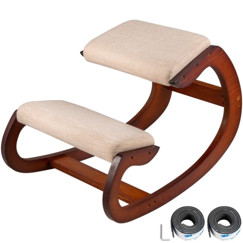 Vevor Ergonomic Kneeling Chair Wooden Neck Pain Relief Relieve Fatigue Wood Stool V952-DNGDSHTSKJ0000001V0