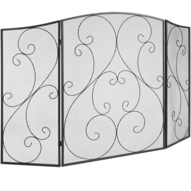 VEVOR Fireplace Screen 3 Panel, Sturdy Iron Mesh Fireplace Screen, 122CM Spark Guard V952-BLMHSFG4555I9GTXEV0