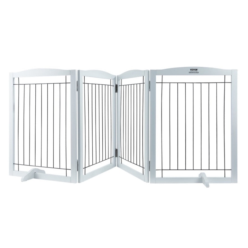 VEVOR Free Standing Dog Gate, 32 H x 96.5 W Freestanding Pet Gate, 4 Panels Foldable Dog Gate for V952-KZDMZCWMBSSMNJA1FV0