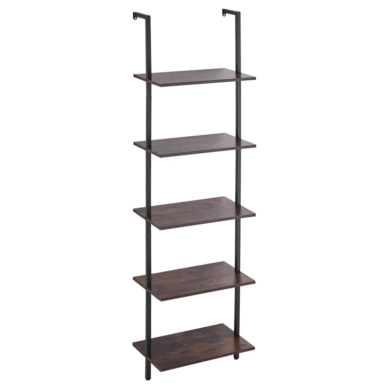 VEVOR Industrial Square Pipe Shelf 5 Tier 48x30x178cm Wall-Mount for Bedroom V952-JSGZWJFGHMBHGMXTKV0