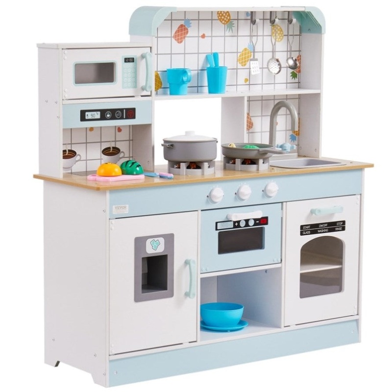 VEVOR Kitchen Playset Kids Pretend Cooking Play Toy 24 Piece Accessories White V952-ZTCFWJTZBSYTDP0TCV9