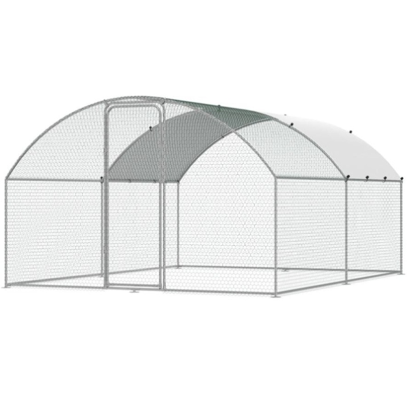 VEVOR Large Metal Chicken Coop, 9.8×12.9×6.5 ft Walk in Chicken Run for Yard with Waterproof Cover, V952-BRSJP4X3X2MYTLHA4V0
