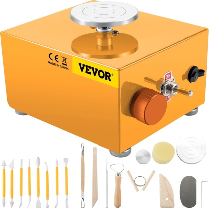 VEVOR Mini Pottery Wheel, 30W 0-2000 RPM Ceramic Wheel, Adjustable Speed DIY Clay Machines, Electric V952-XTXTYLP22220V33F0V3
