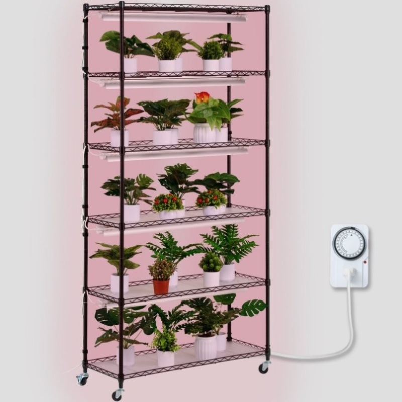 VEVOR Plant Stand with Grow Light 6 Tiers 180W 180 cm Indoor Plant Grow Shelf V952-GNZWJ180CM90SFKCTV3
