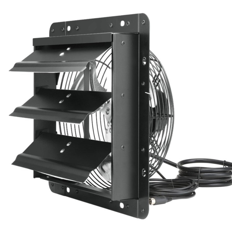 VEVOR Shutter Exhaust Fan, 254mm / 10inch with Temperature Humidity Controller, EC-motor, 843 CFM, V952-BYCSPQSDJEC10VE89V3
