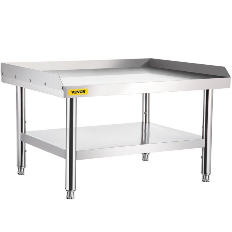 VEVOR Stainless Steel Equipment Grill Stand, 152x76x61 cm Stainless Table, Grill Stand Table with V952-SBSKTBD6030INLDMMV0