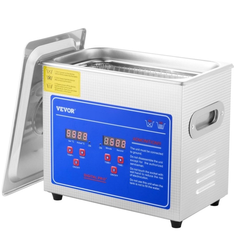 VEVOR Ultrasonic Cleaner Machine 3L Stainless Steel Ultrasonic Cleaning Machine Digital Heater Timer V952-JPS-20ACSBQXJ0001V3