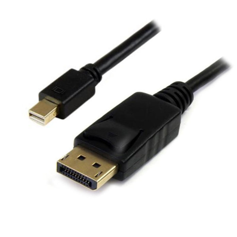 2m Mini DisplayPort Male to DisplayPort Male Cable: Black 022.002.0385