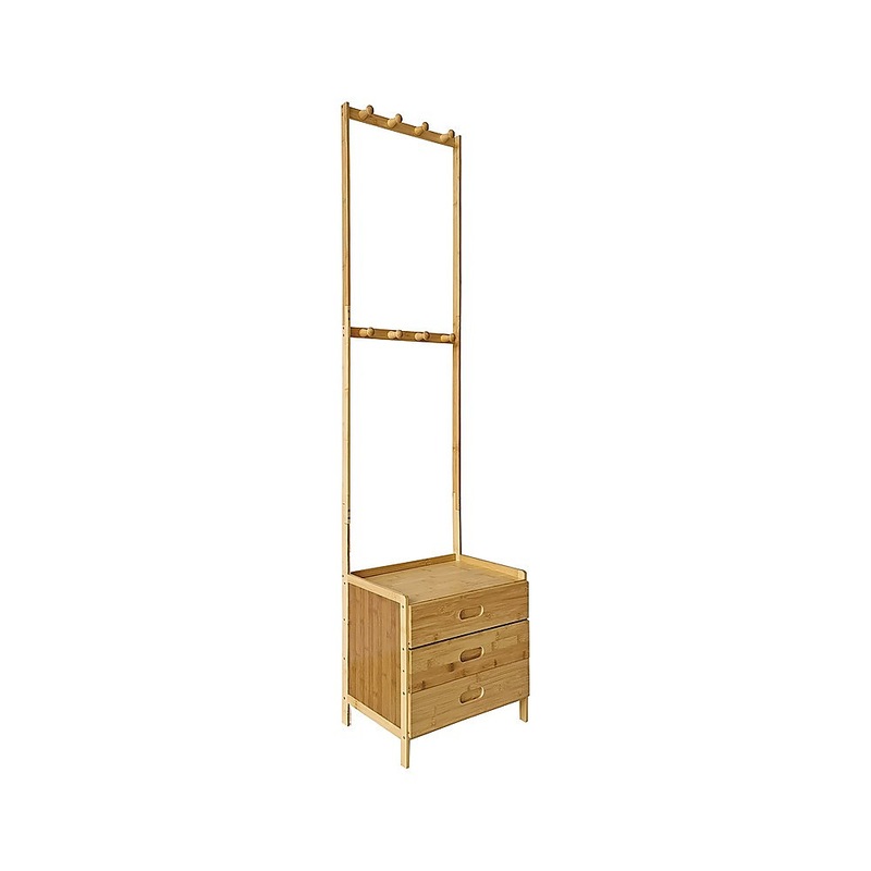 42x165cm Wooden Hall Stand Modern Style Minimalist Home Floor Coat Rack with Drawer V63-840701