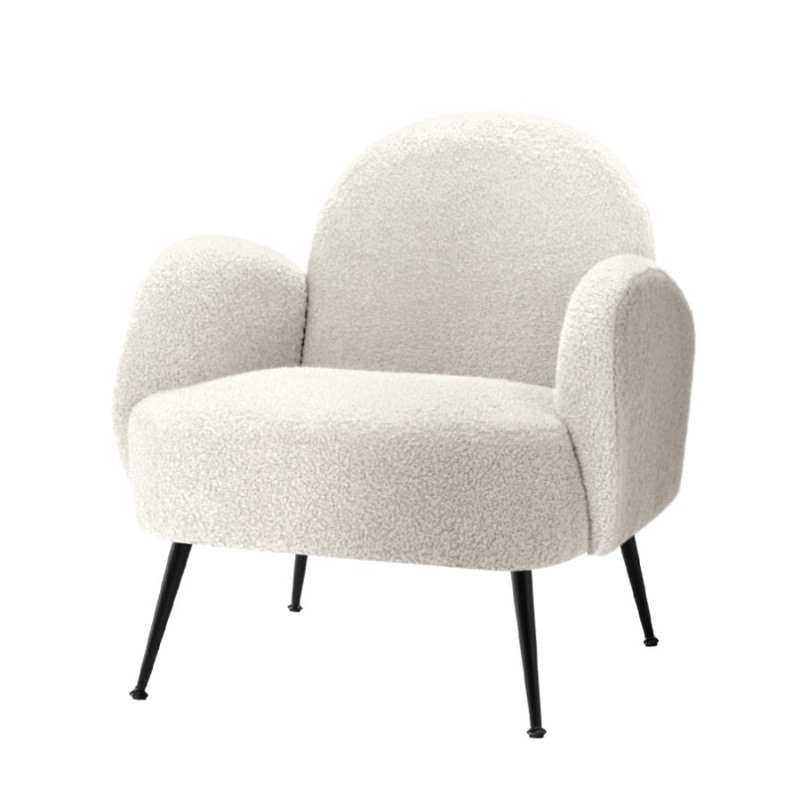 Artiss Armchair Boucle White Hanes UPHO-C-ARM-5101-WH