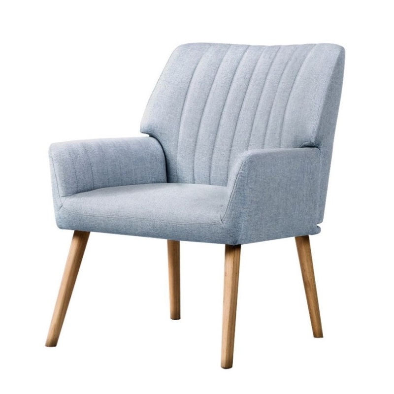 Artiss Armchair Fabric Blue Grey Sebastini UPHO-C-ARM-5098-GY
