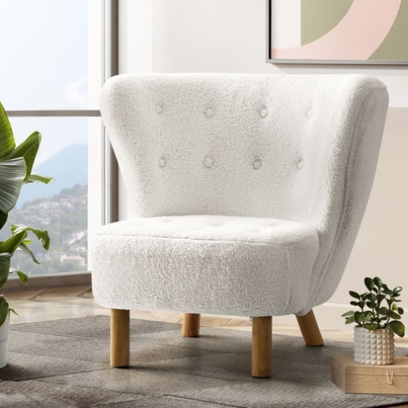 Artiss Armchair Lounge Accent Chair Armchairs Couch Chairs Sofa Bedroom White UPHO-C-ARM-6021-WH