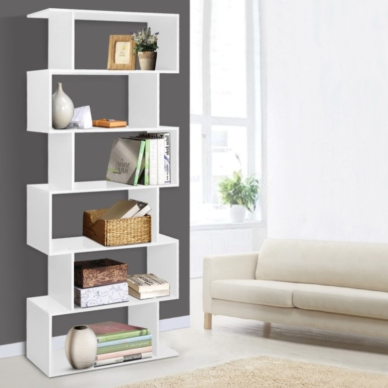 Artiss Bookshelf 6 Tiers – RIVA White FURNI-DIS-6T-WH