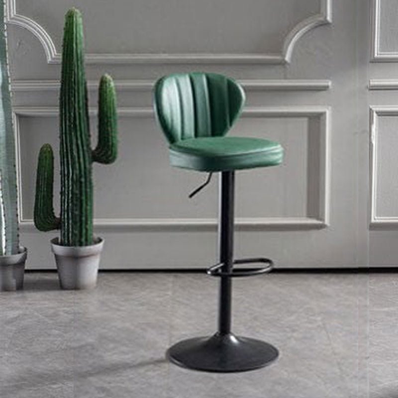Bar Stools Kitchen Bar Stool Leather Barstools Swivel Gas Lift Counter Chairs x2 BS8405 Green V255-8405-GREEN
