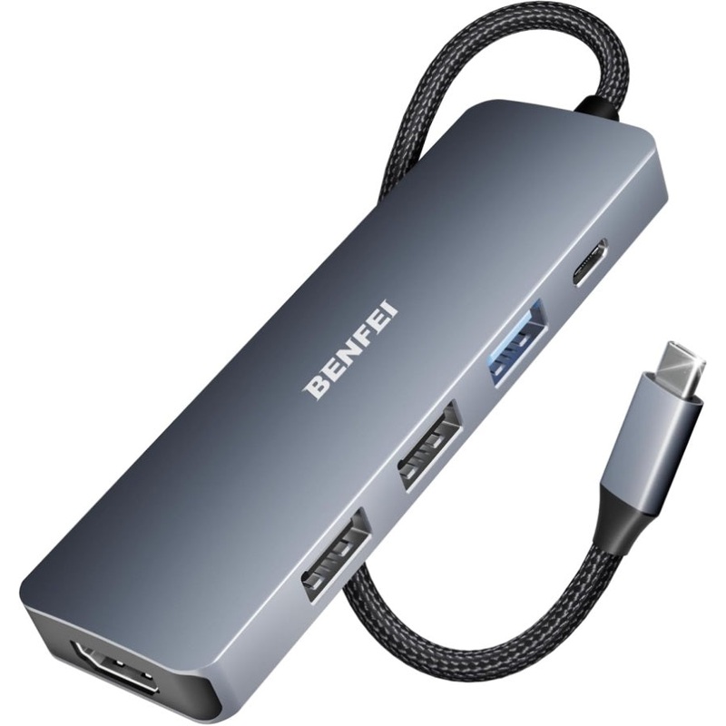 BENFEI USB C Hub 5-in-1 with 4K HDMI Aluminum Case V28-ELEBEN360GY