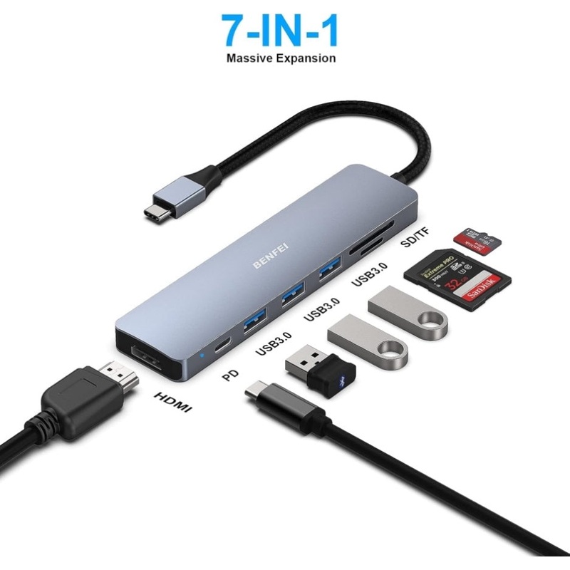 BENFEI USB C HUB 7-in-1 V28-ELEBEN307GY