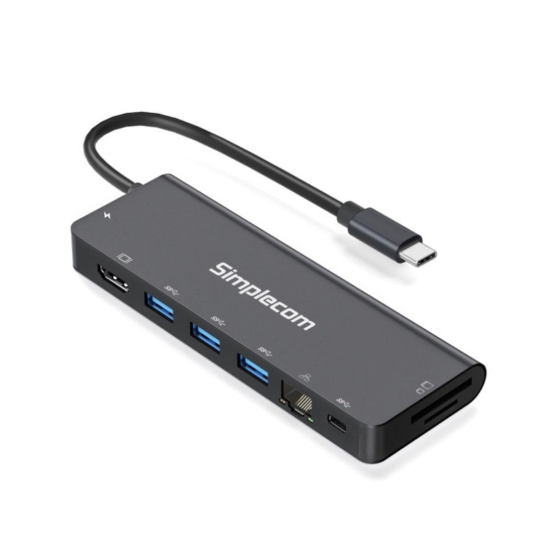 Simplecom CHT590 USB-C SuperSpeed 9-in-1 Multiport Docking Station HDMI 2.0 V28-SIMCHT590
