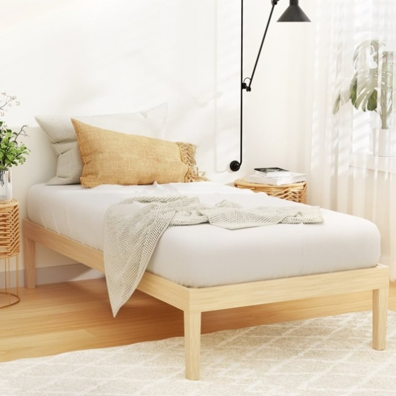 Artiss Bed Frame Single Size Wooden Base Mattress Platform Timber Pine BRUNO WBED-BRUNO-S-WD