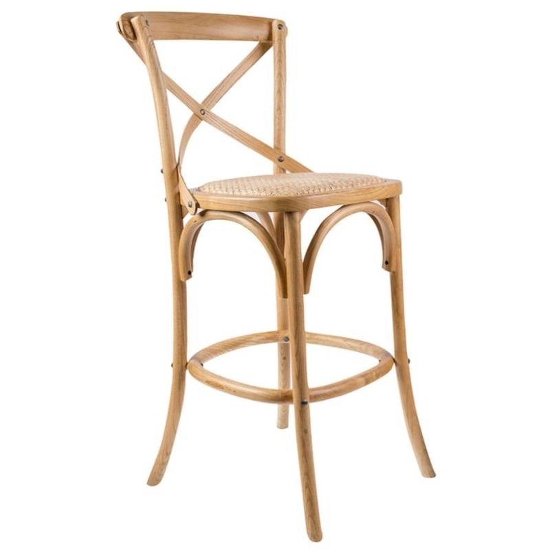 Aster Crossback Bar Stools Dining Chair Solid Birch Timber Rattan Seat – Oak V315-VOD-CAFE-11